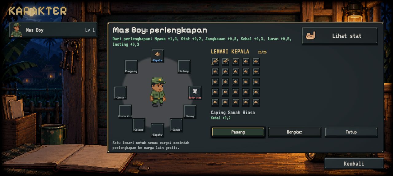 Halaman perlengkapan di layar HP